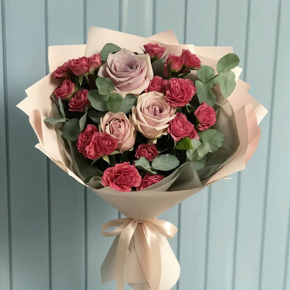 Букет цветов из: Гвоздики и Розы в Долинске