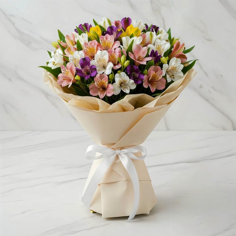 Букет цветов из: Альстромерии в Долинске