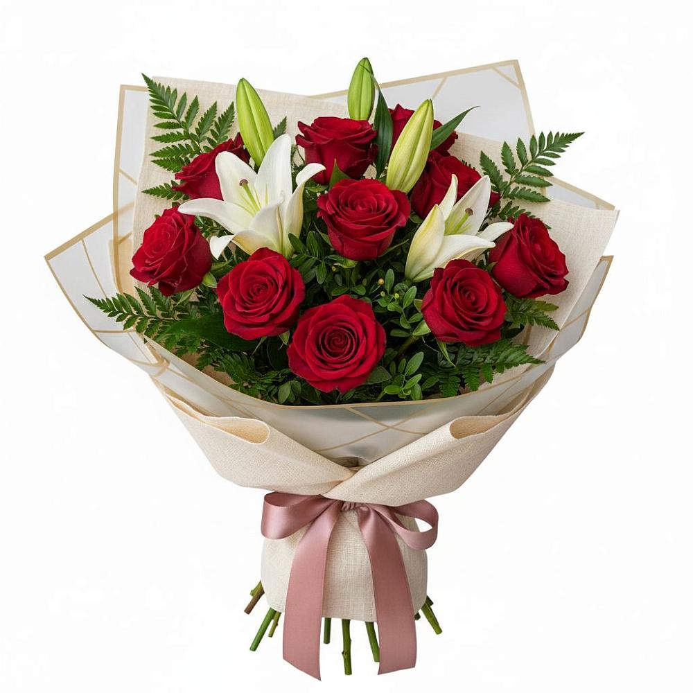 Букет цветов из: Лилии и Розы в Долинске