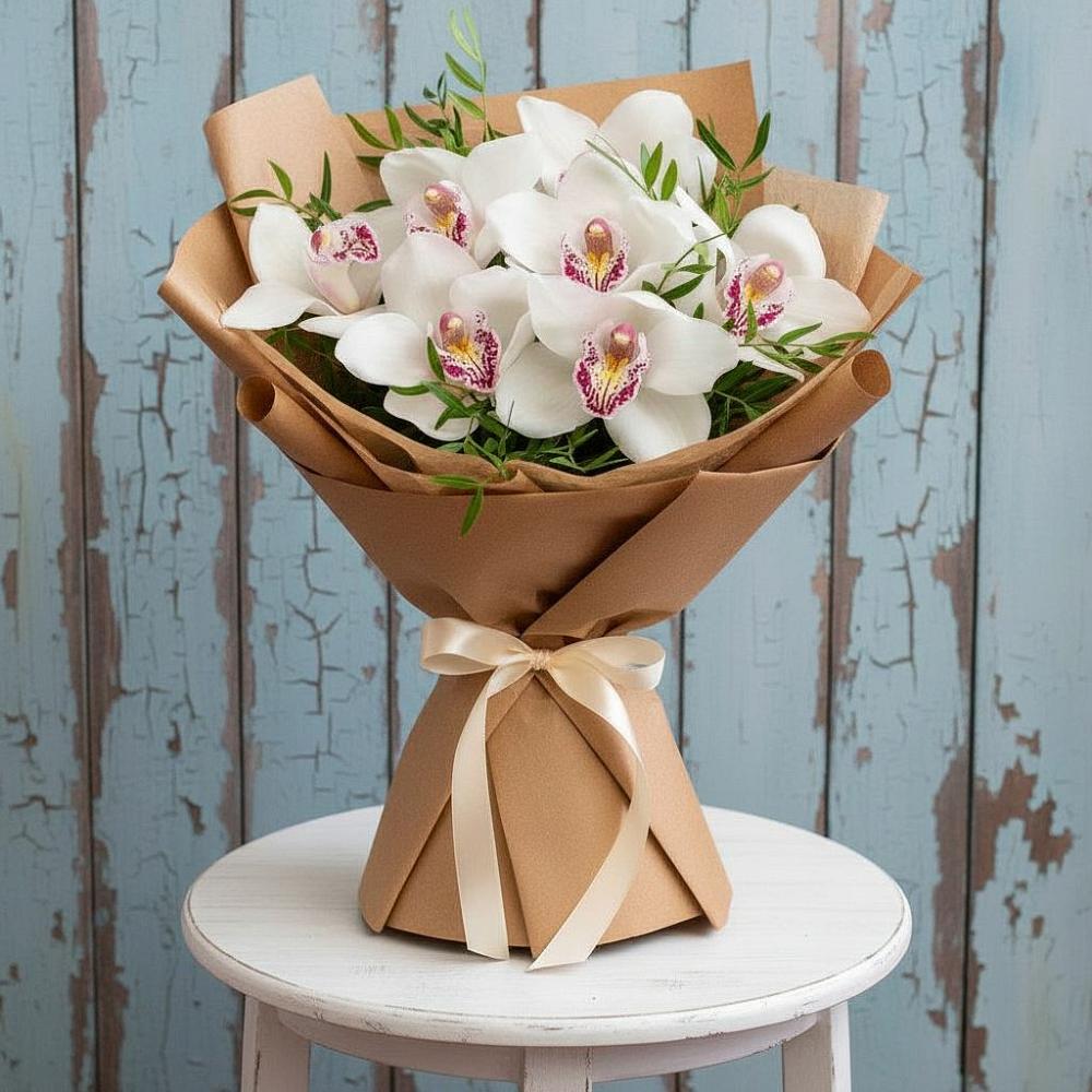 Букет цветов из: Орхидеи и Розы в Долинске