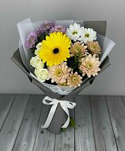 Букет цветов из:  Розы, Герберы и Хризантемы #REPLACE_PRED# Долинске