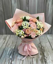 Букет цветов из:  Гвоздики, Розы и Хризантемы в Долинске
