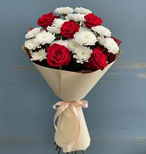 Букет цветов из:  Розы и Хризантемы в Долинске
