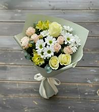 Букет цветов из:  Альстромерии, Розы и Хризантемы #REPLACE_PRED# Долинске